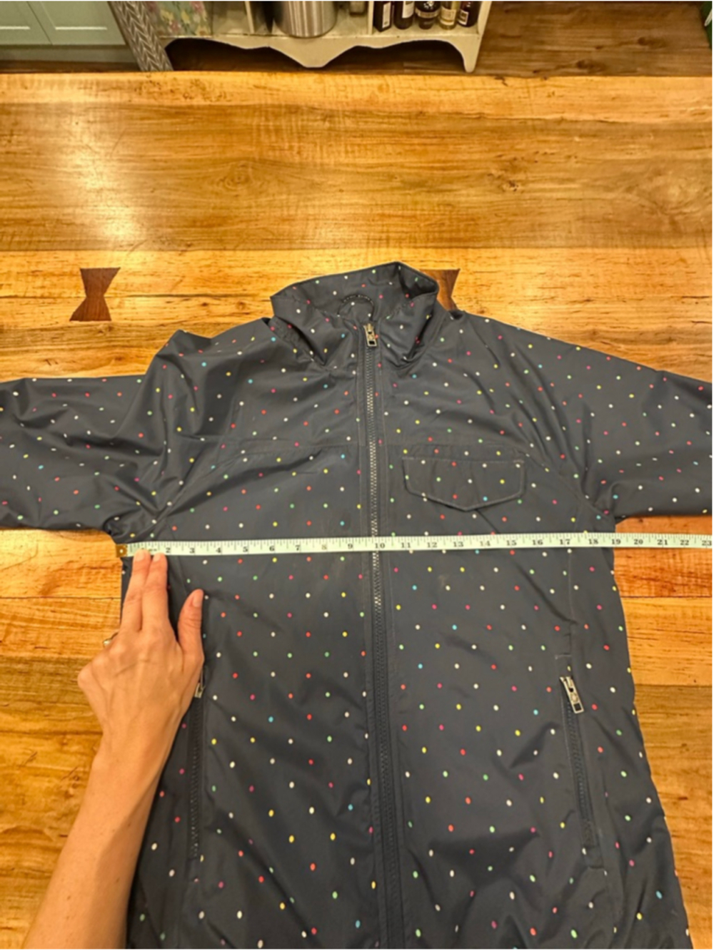 The North Face Women's Windbreaker Polka Dot Jacket Navy Blue Full Zip Size S - Picture 11 of 13
